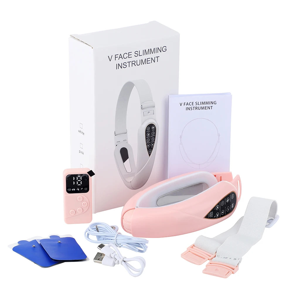 Face Lifting Device Red Light Skin Rejuvenation V Face Massager Double Chin Lift up with Remote Control Facial Beauty Instrument